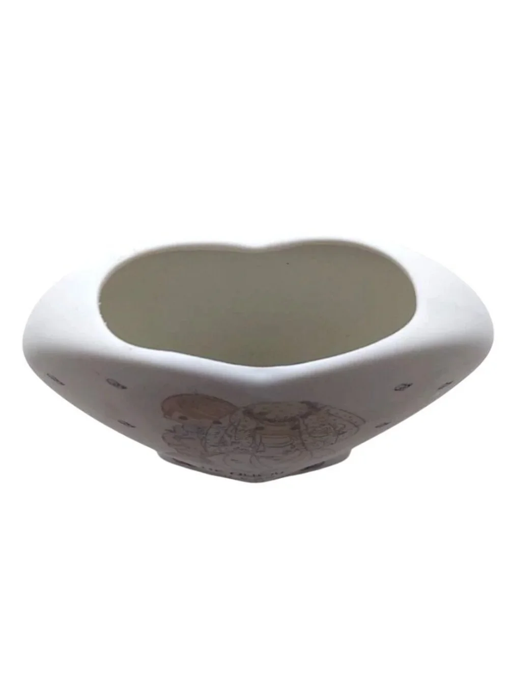 Precious Moments Vase Wedding Heaven Bless You Porcelain Heart Shaped 1988 Gift